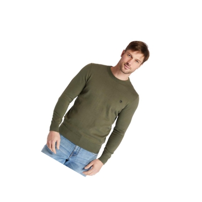 Men's Timberland Williams River Organic Cotton Sweater Dark Green | LEX-793180