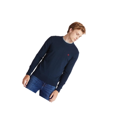 Men's Timberland Williams River Organic Cotton Sweater Navy | NKB-297803