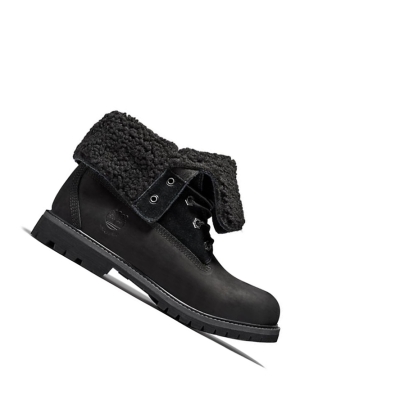 Women's Timberland Authentic Fold-over Ankle Boots Black | VZN-689547