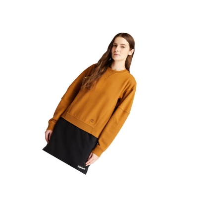 Women's Timberland Cropped Cargo Sweatshirt Light Brown | UHK-953476