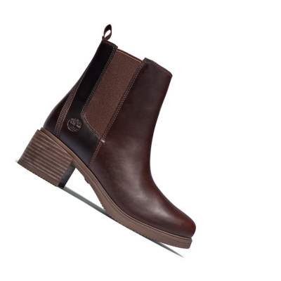 Women's Timberland Dalston Vibe Chelsea Boots Dark Brown | ZIX-703621