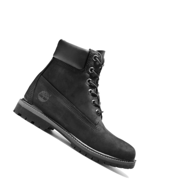 Women's Timberland Premium Original 6-inch Boots Black | GKZ-261370